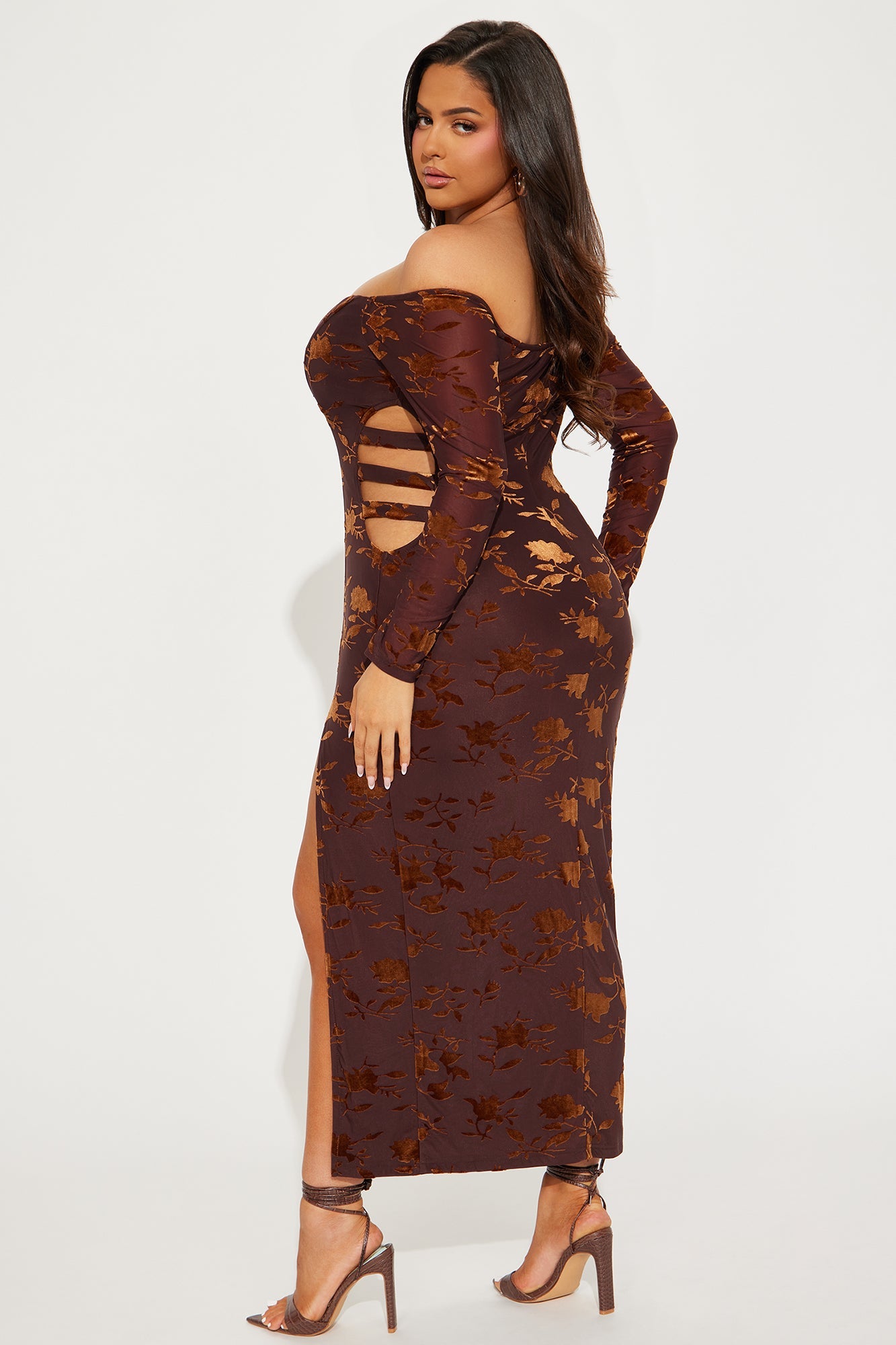 Freya Velvet Mesh Midi Dress