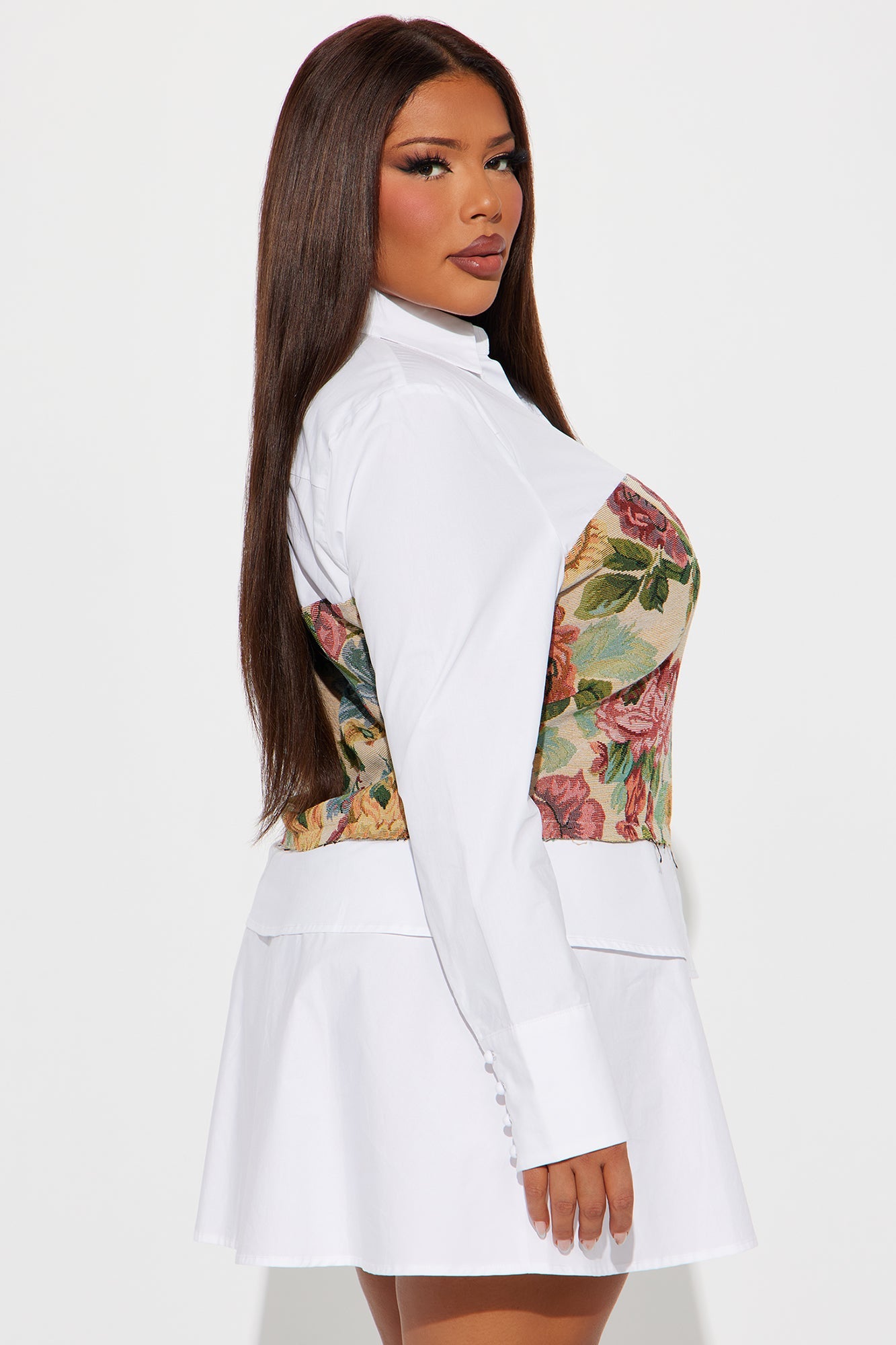 Charm Your Soul Jacquard Mini Shirt Dress