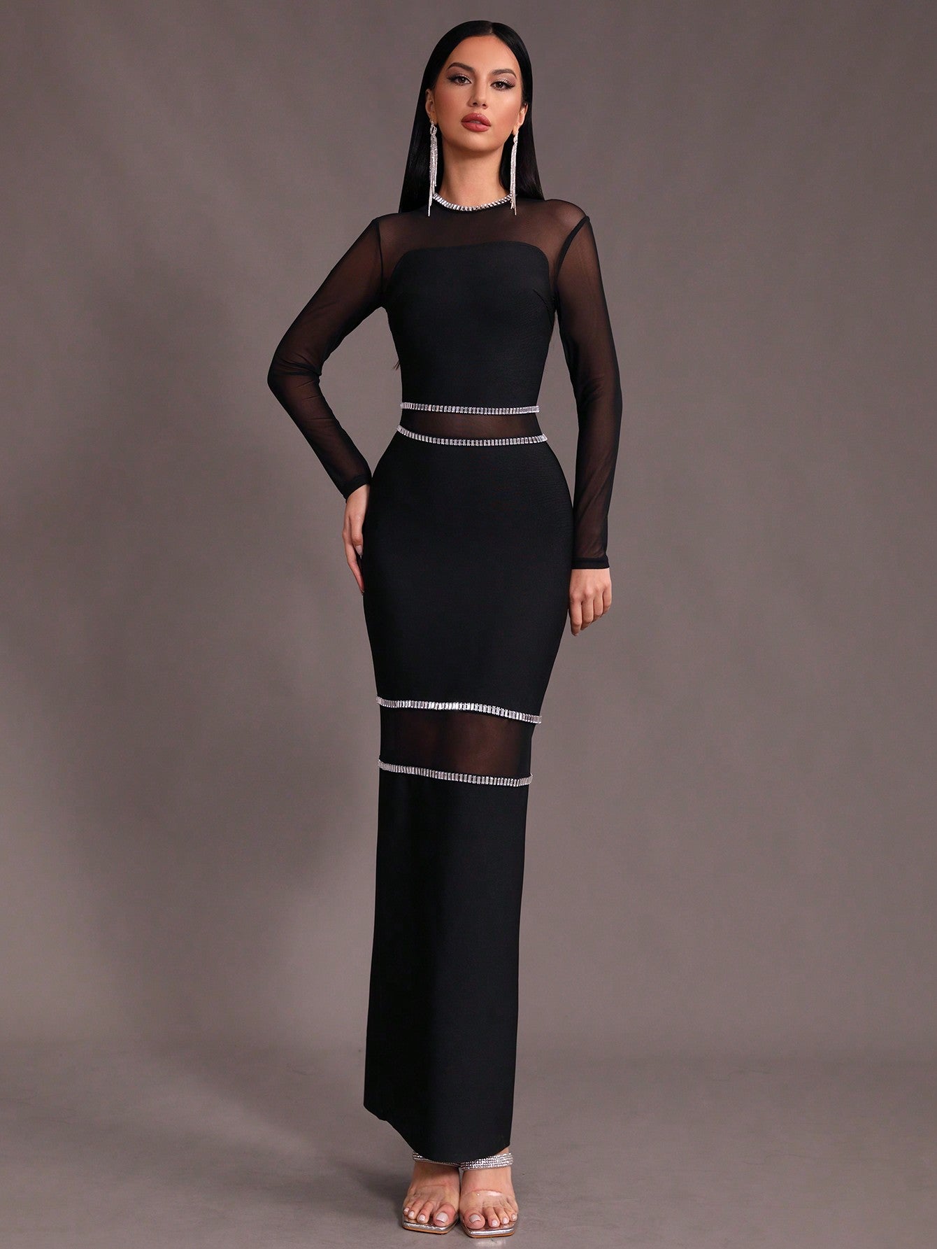 LLstyle Long Sleeve Bodycon Bandage Evening Dress
