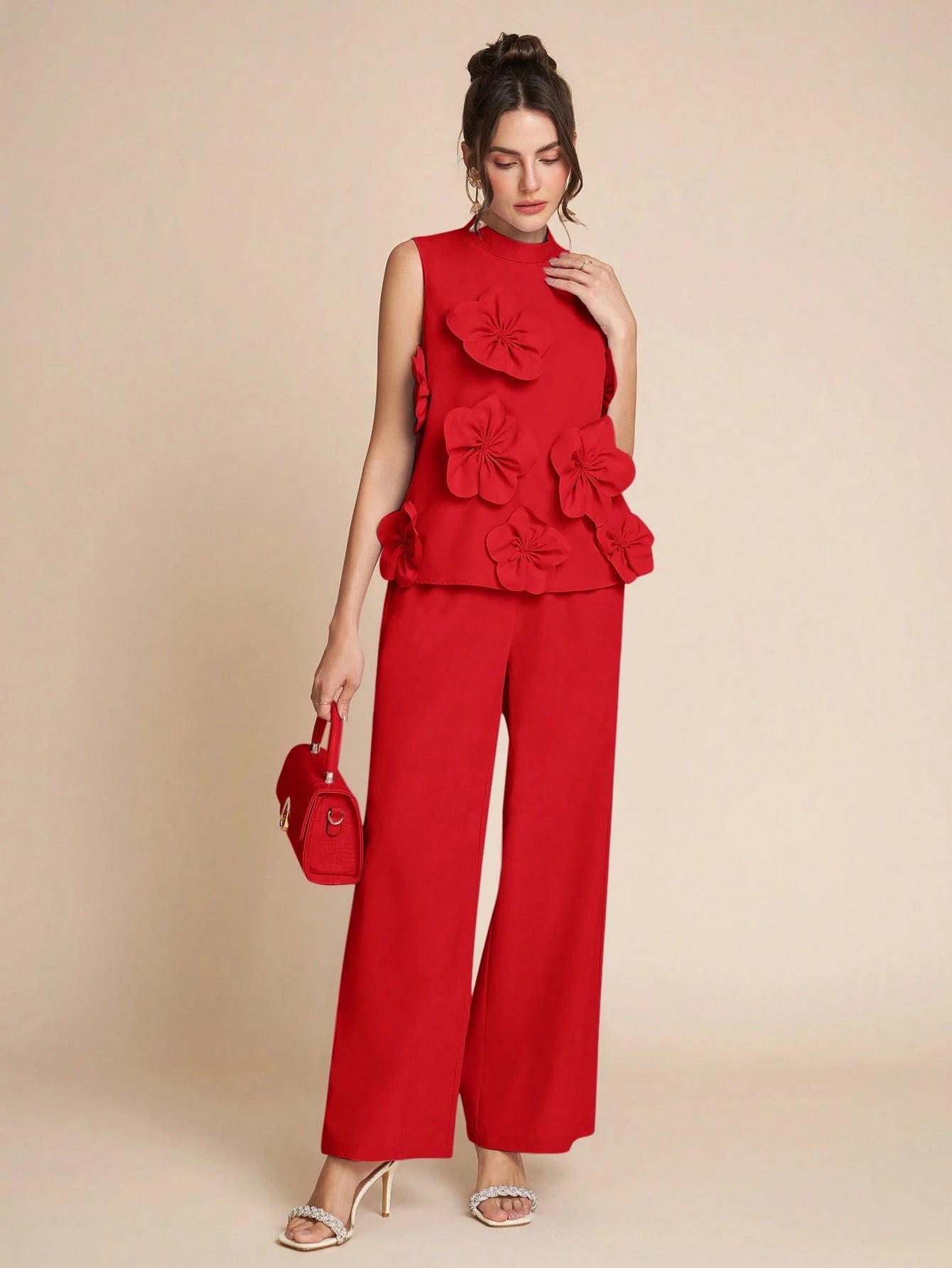 LLstyle Women's Fashion Elegant Romantic 3D Floral Set