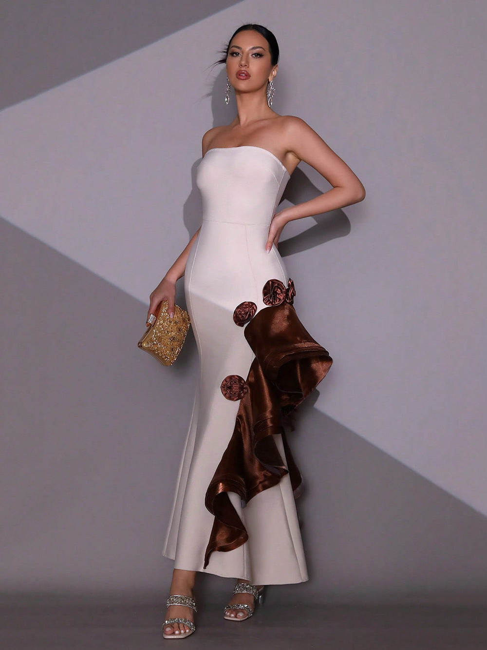 LLstyle Strapless Sculpted Maxi Dress