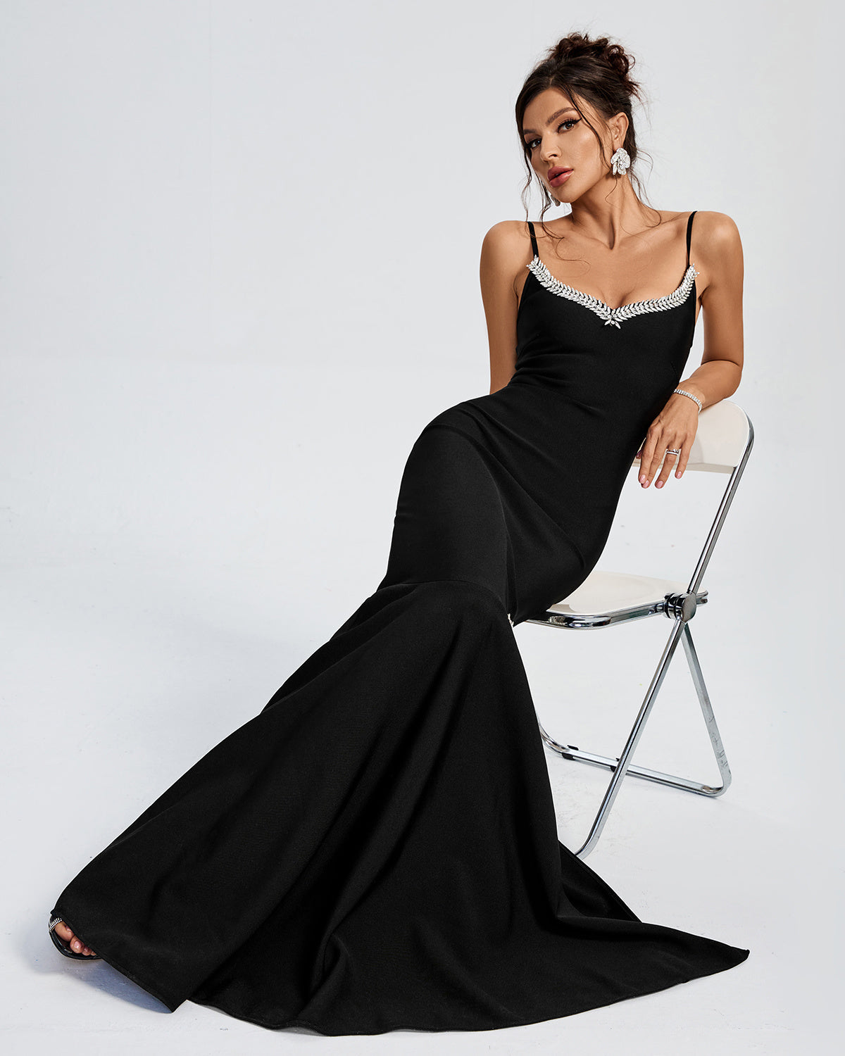 LLstyle Elegant Black Mermaid Gown