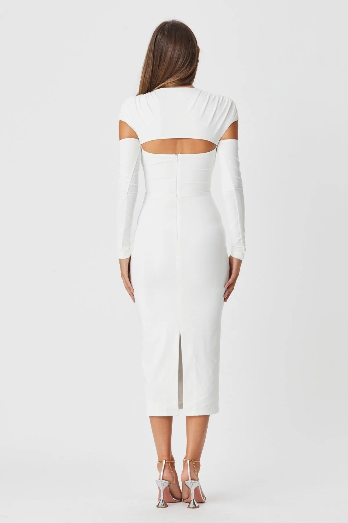 LLstyle White Cutout Midi Dress