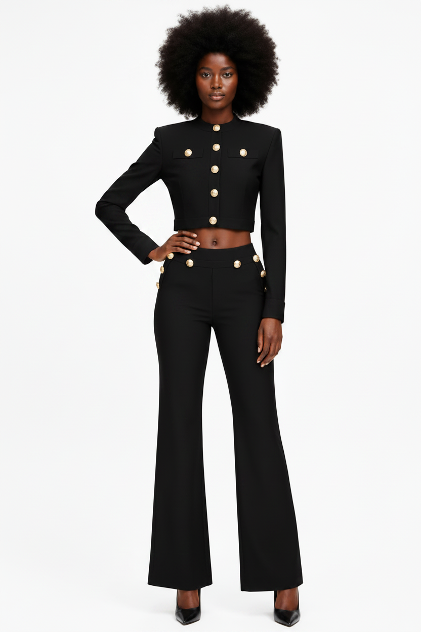 Adelia Jacket &amp; Wide-Leg Pants Set