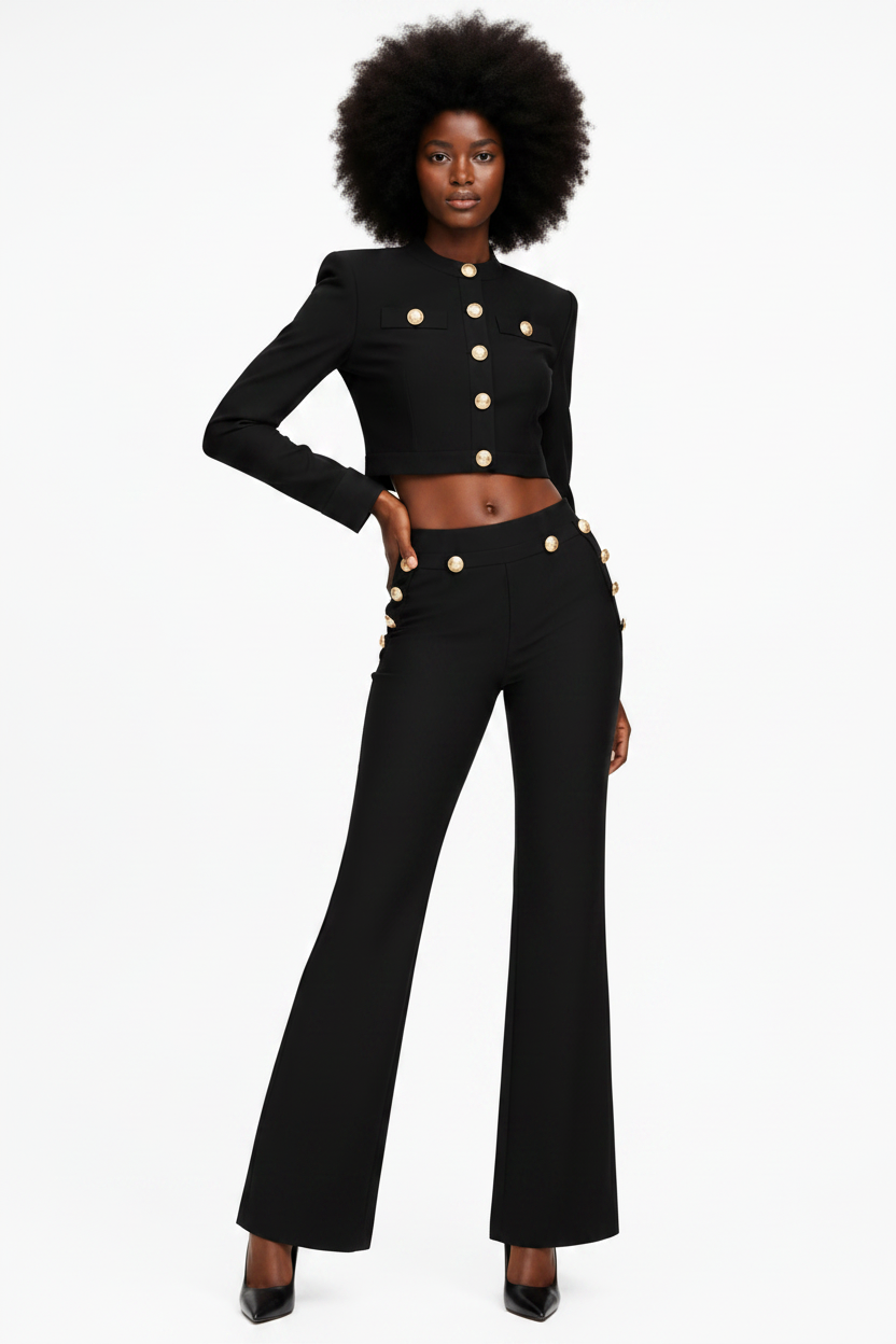 Adelia Jacket &amp; Wide-Leg Pants Set
