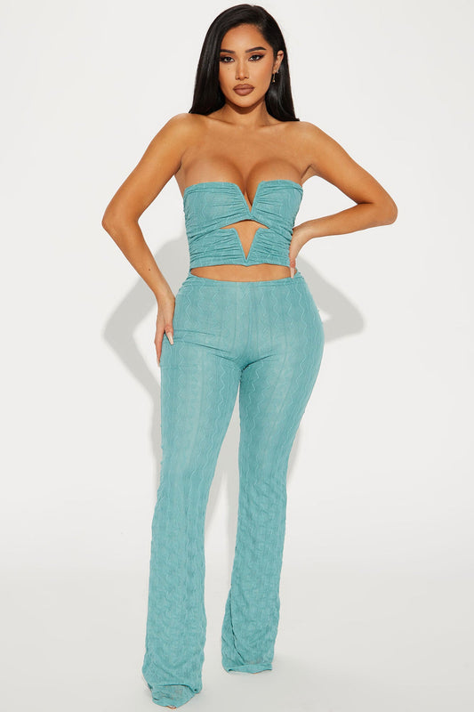 LLstyle Mesh Teal Jumpsuit