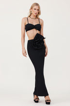 Roselia Crystal Strap Bandage Midi Dress