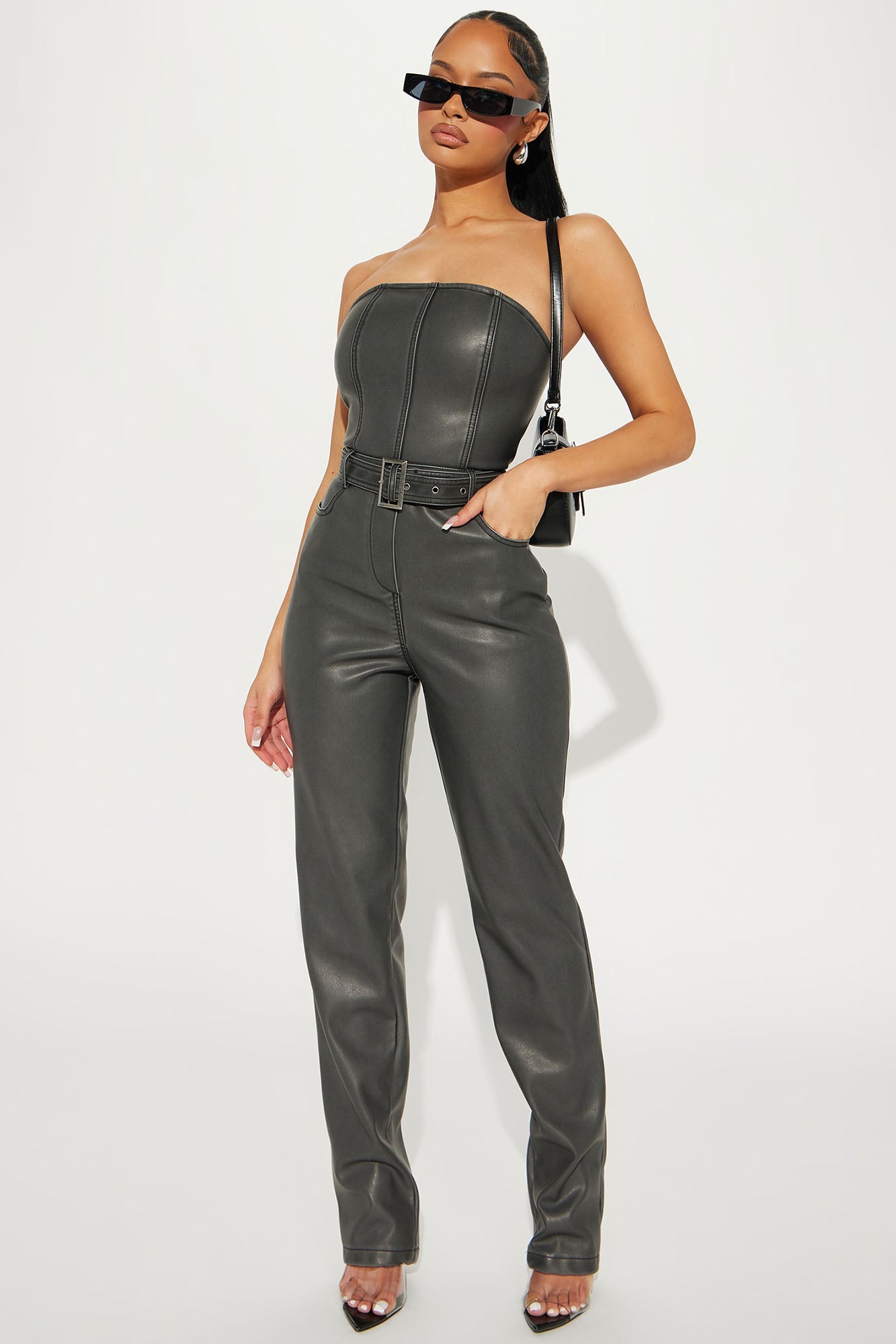 LLstyle Riding Down This Road Faux Leather Jumpsuit