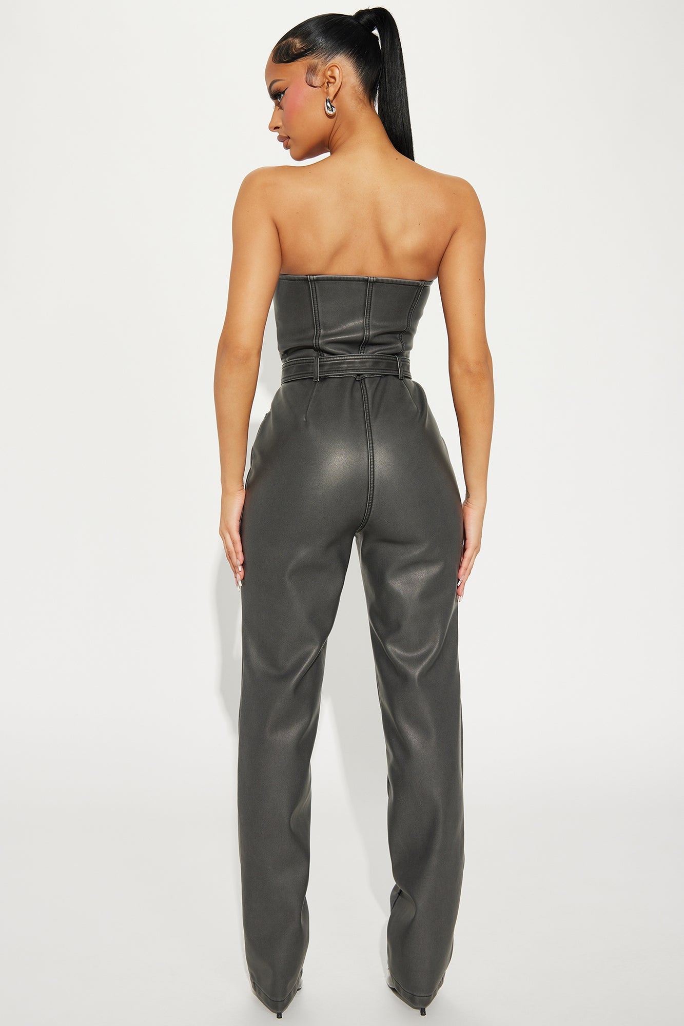 LLstyle Riding Down This Road Faux Leather Jumpsuit