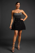 Havana Crystal Embellished Strapless Mini Dress