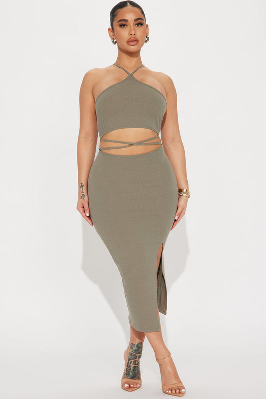 Santa Monica Halter Midi Dress