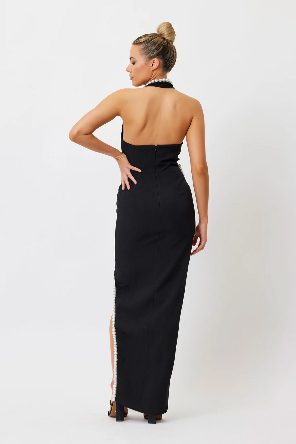 Alessandra Pearl Halter Maxi Dress