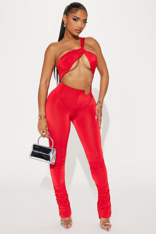 LLstyle Infatuated Red Jumpsuit