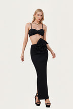 Roselia Crystal Strap Bandage Midi Dress
