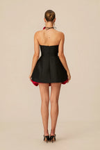 Orelia Black & Red Rose Mini Dress