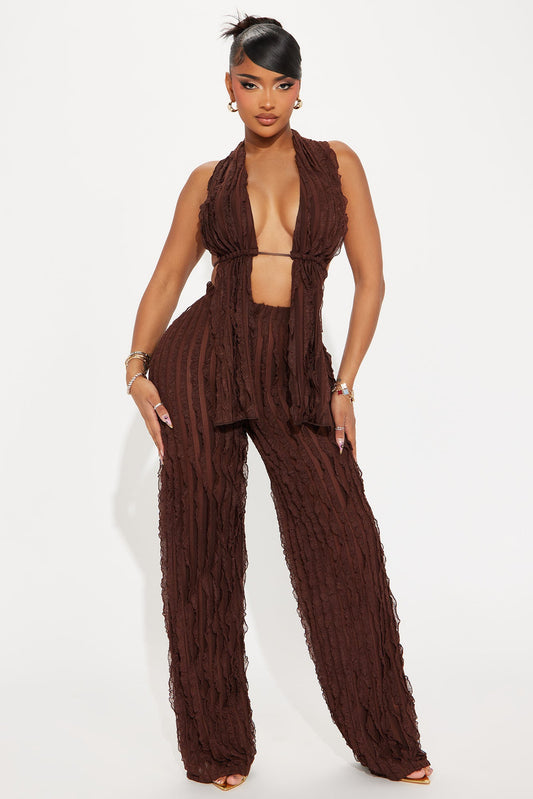 LLstyle Looking For More Mesh Pant Brown Set