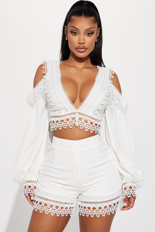 LLstyle Thought About It Short Off White Set