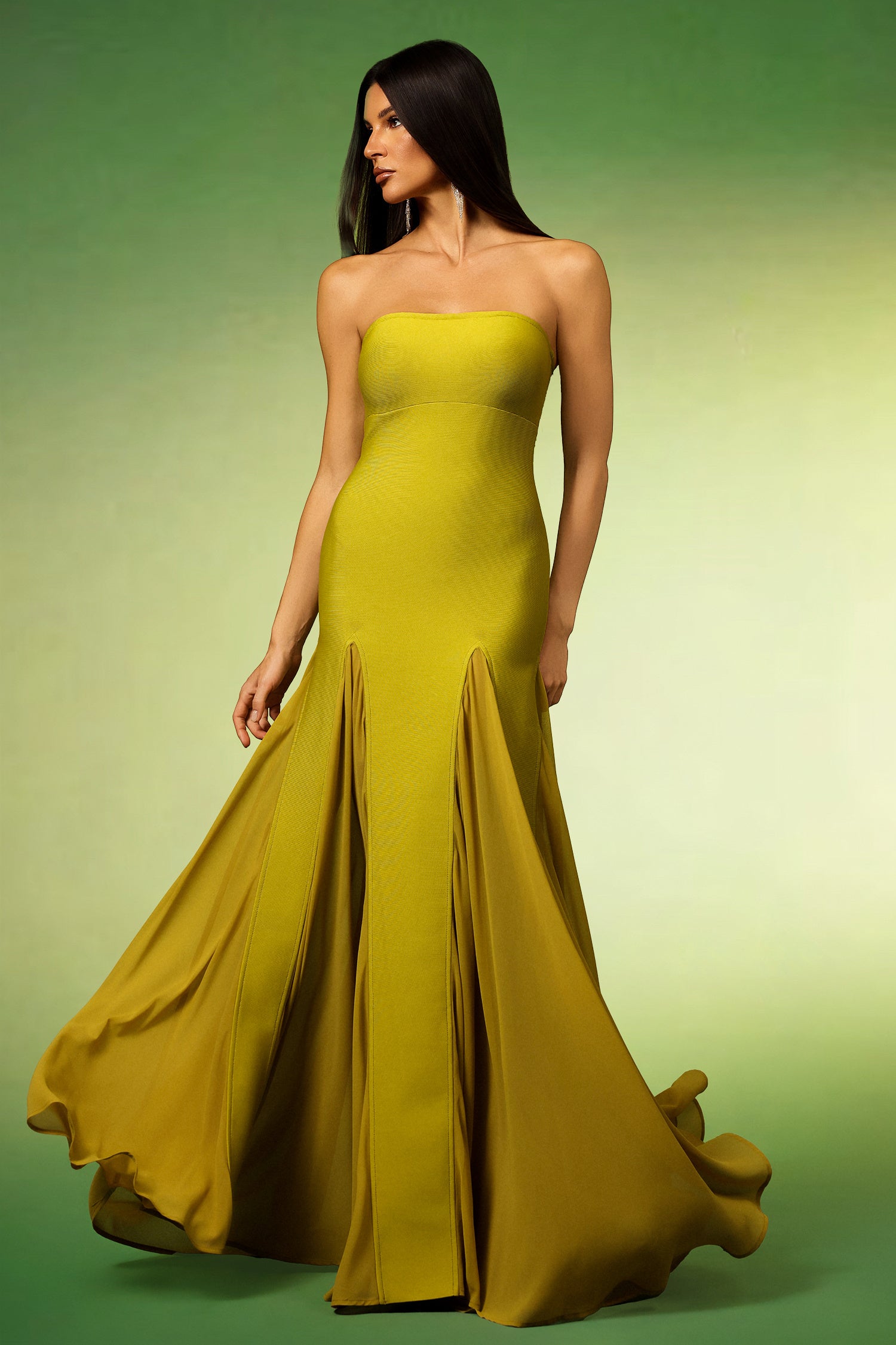 LLstyle Strapless Flowing Maxi Dress