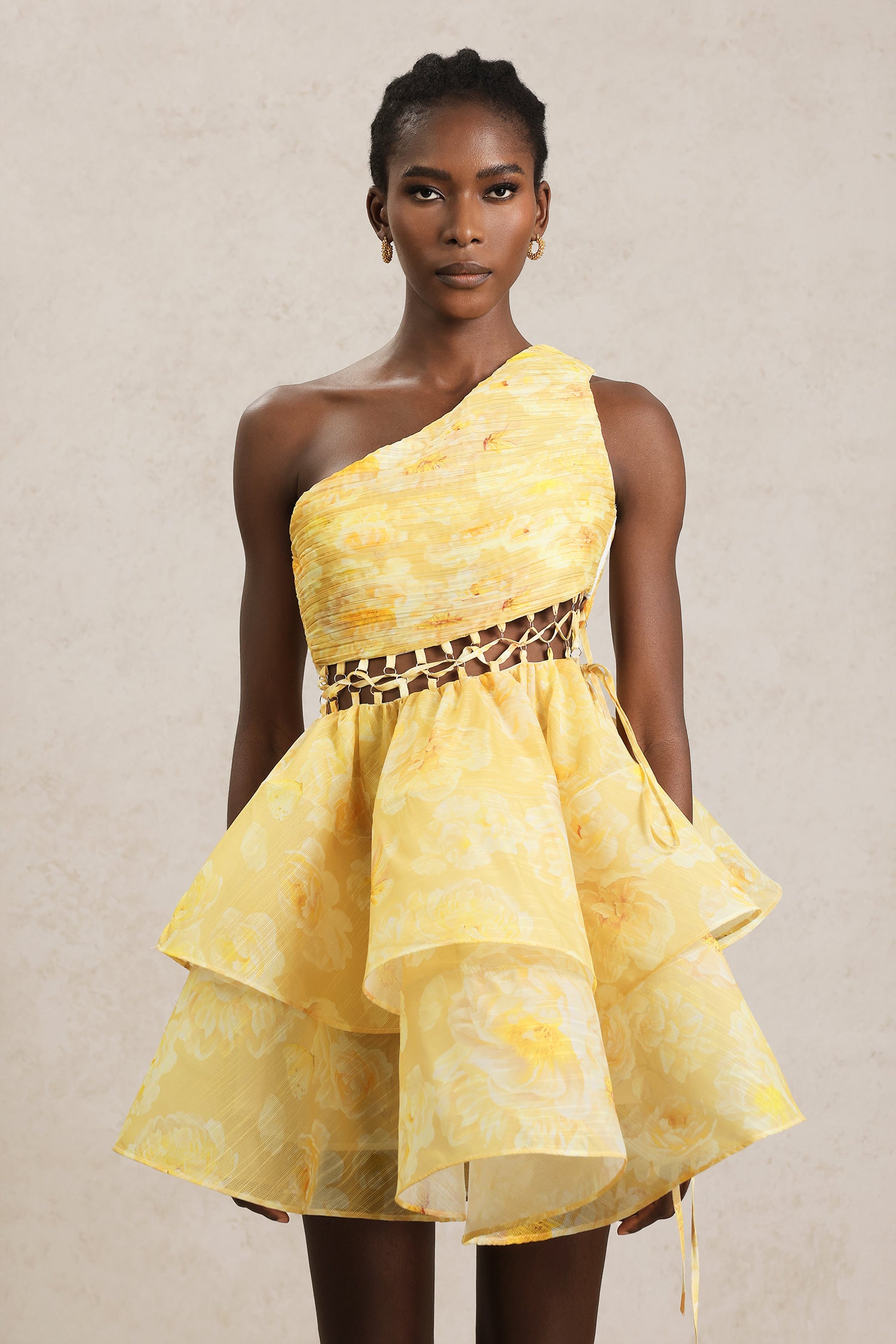 LLstyle Floral One-Shoulder Mini Dress