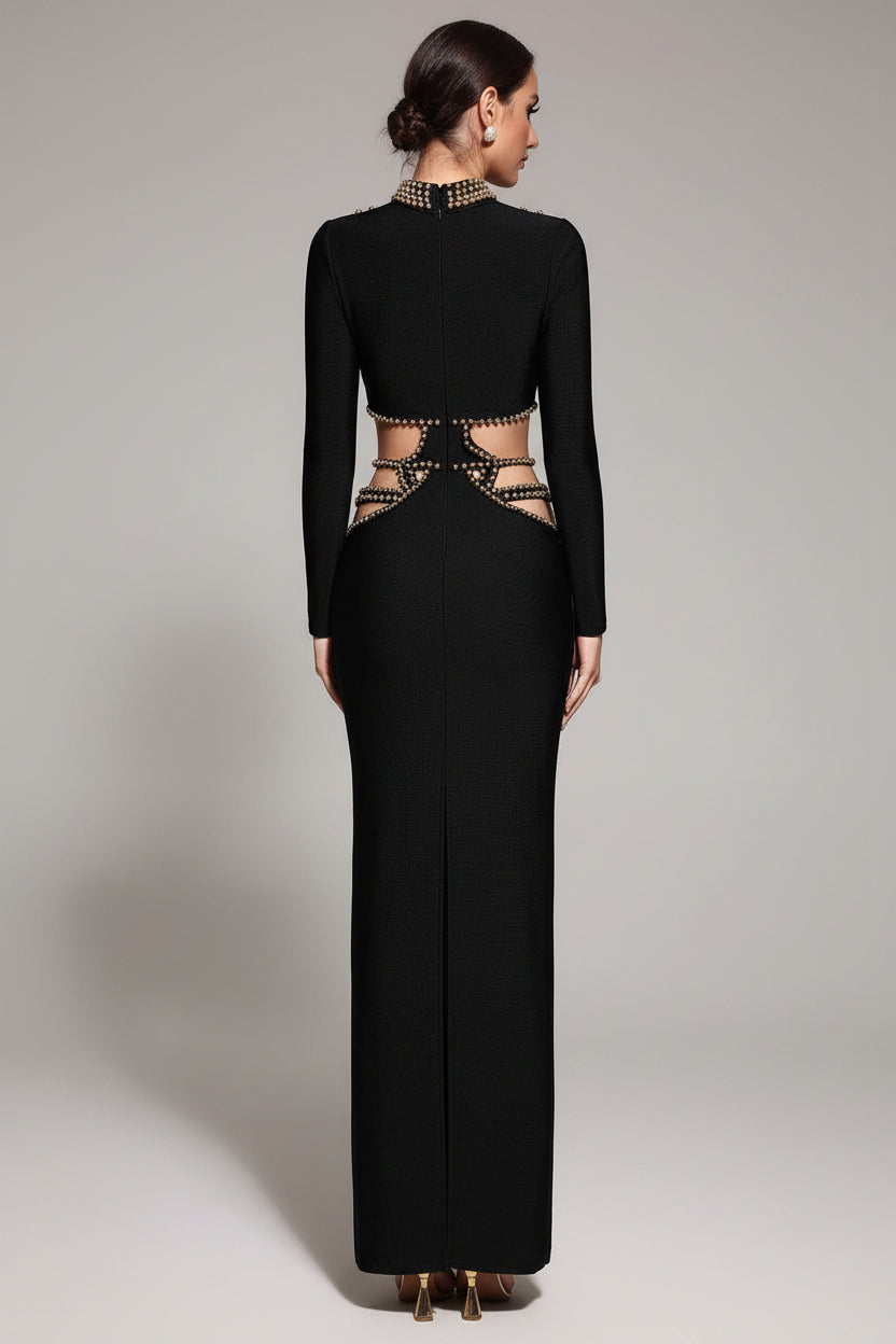 Embellished Cutout Evening Gown