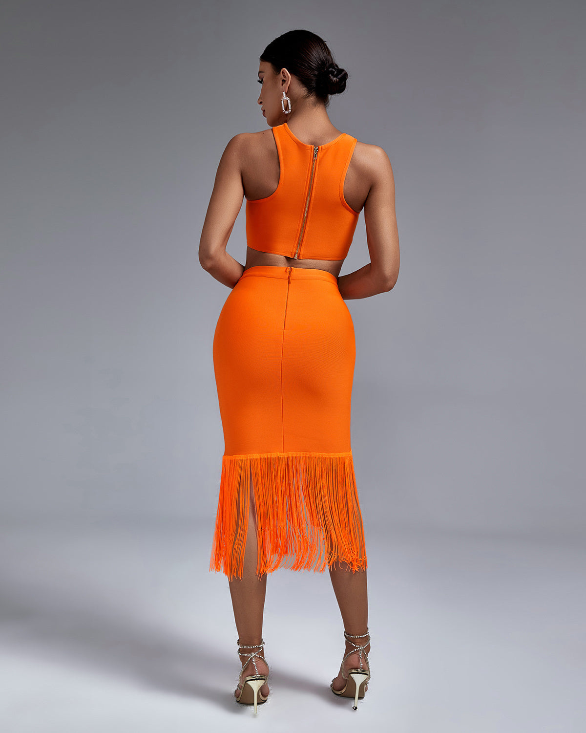 LLstyle White Choker Neck Bodycon Dress