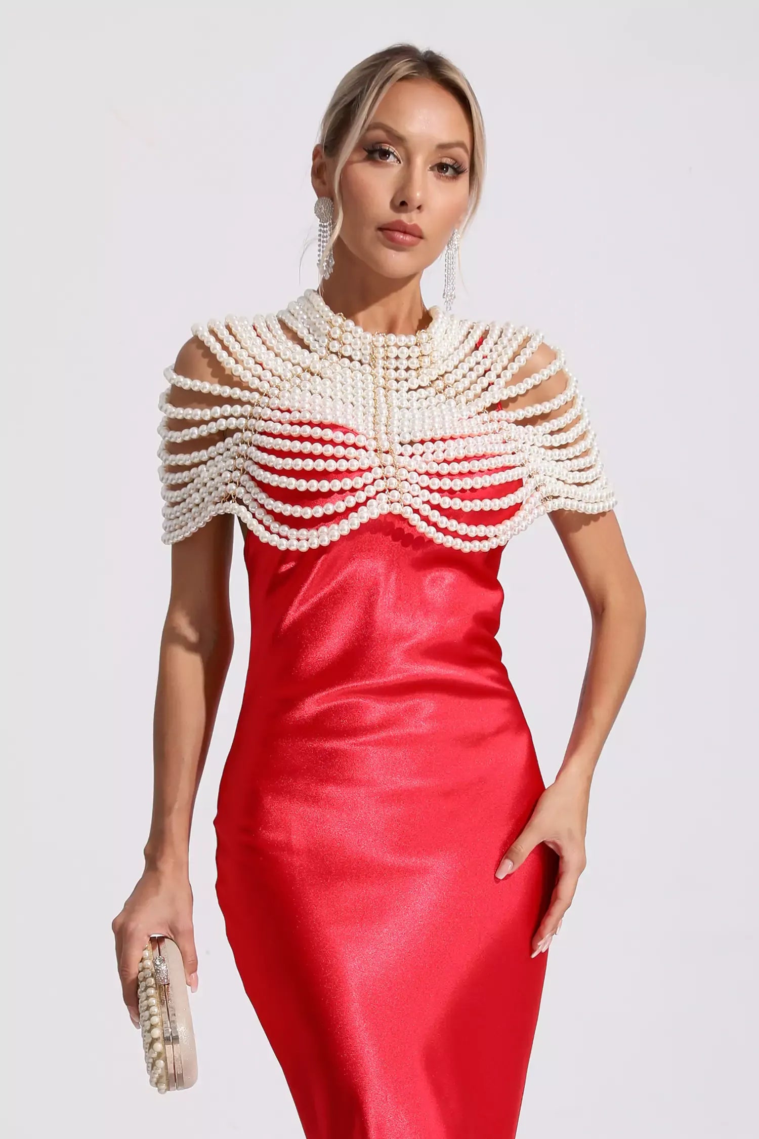 LLstyle Multilayer Pearl Shawl Necklace