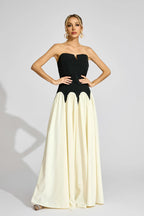 Velora Strapless Two-Tone Evening Gown