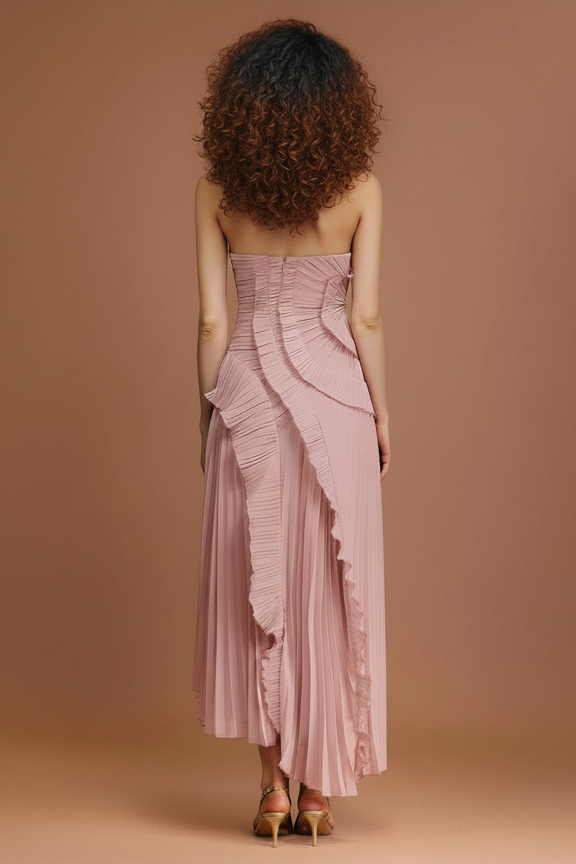 LLstyle Ruffle Halter Dress