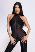 LLstyle Sheer Halter Jumpsuit