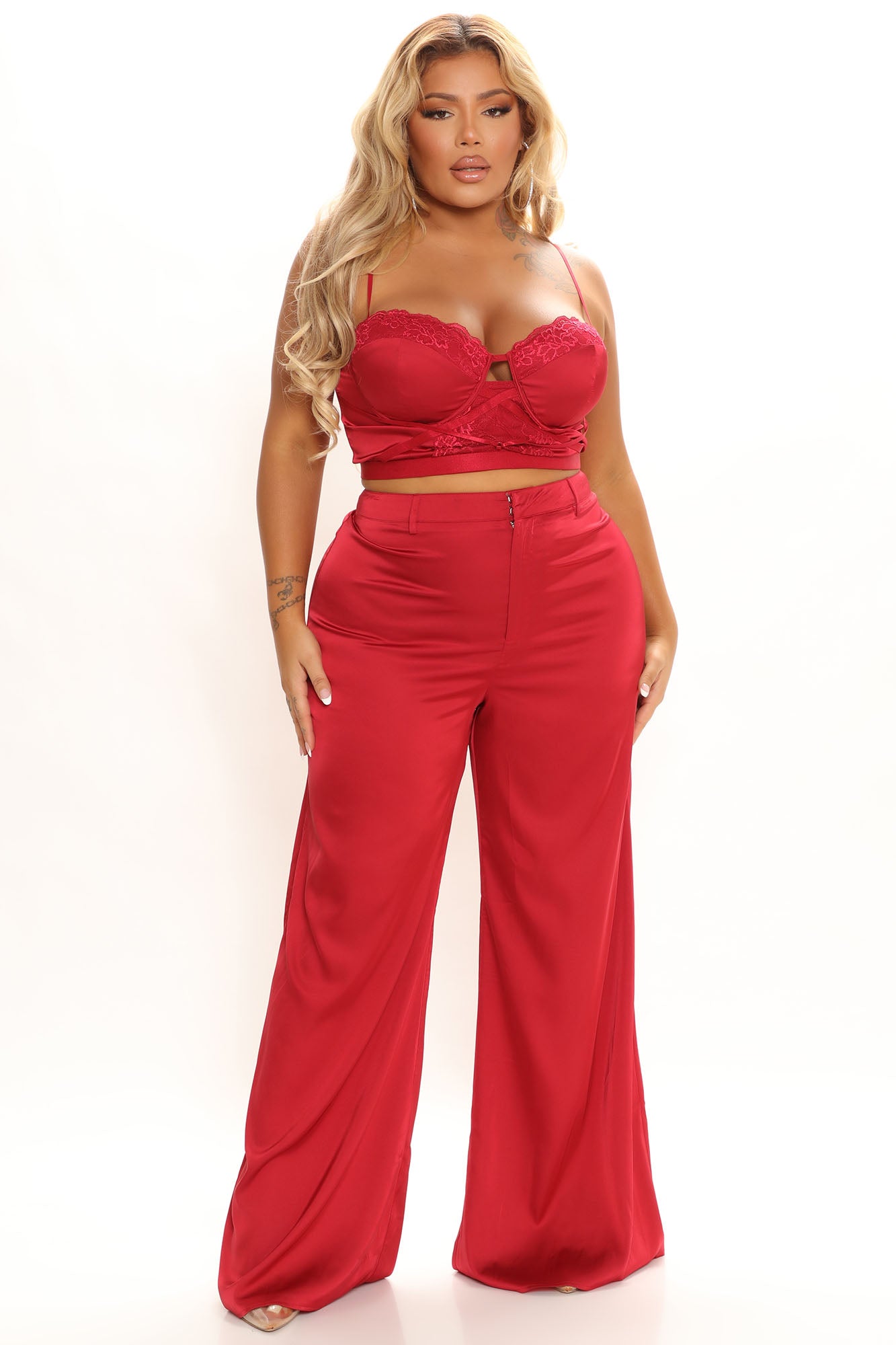 LLstyle In Your Dreams Burgundy Pant Set