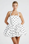 Polka Dot Bubble Hem Mini Dress