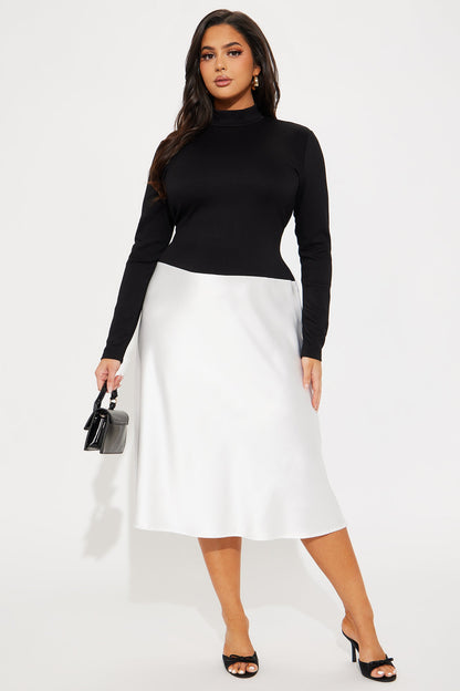 Delaney Satin Midi Dress