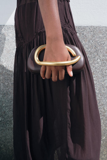 LLstyle Gold Closure Box Clutch