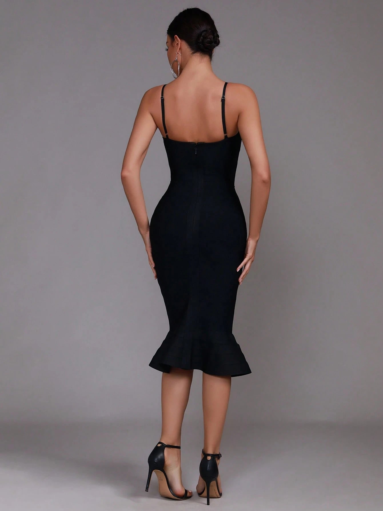 LLstyle Sexy Sleeveless Rhinestone Bandage Mermaid Dress