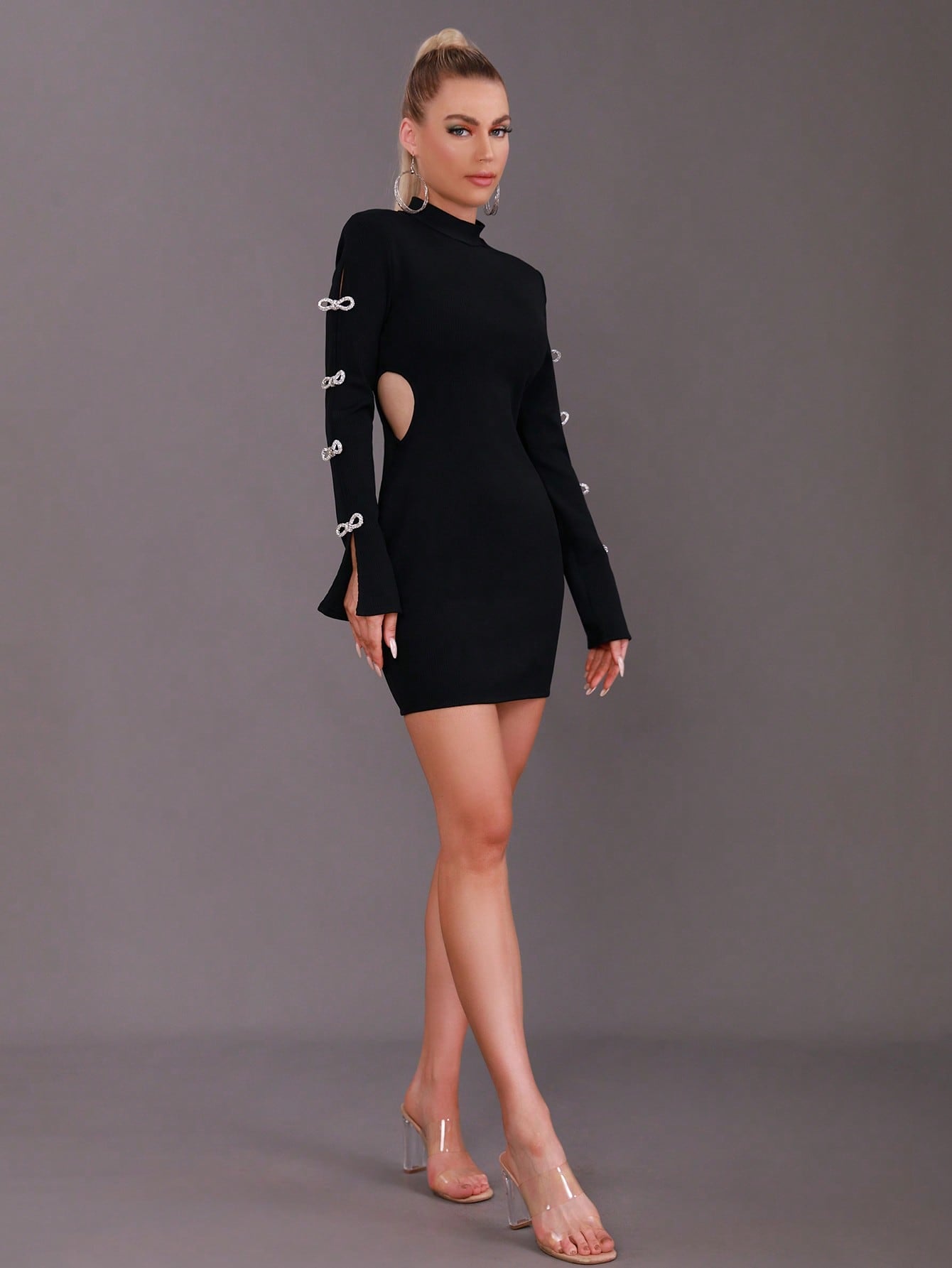 LLstyle Neck Cut Out Side Bodycon Dress