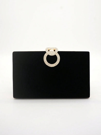 LLstyle Gold Closure Box Clutch