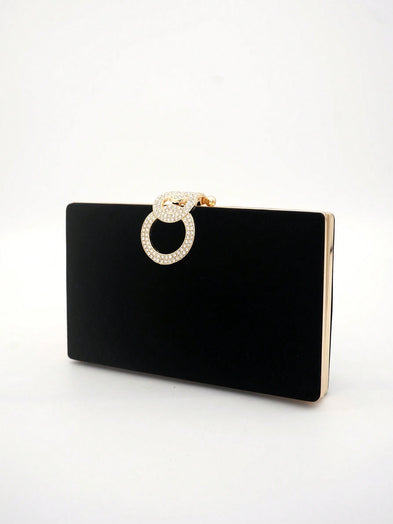 LLstyle Gold Closure Box Clutch
