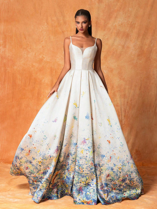 LLstyle Women's Printed Maxi High-End Elegant Dress