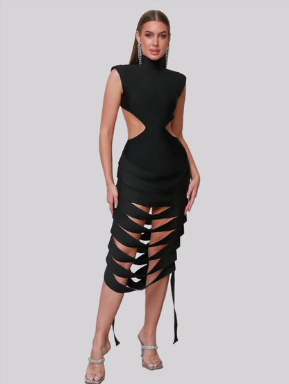 LLstyle Women's Hollow Out Backless Bandage Bodycon Dress
