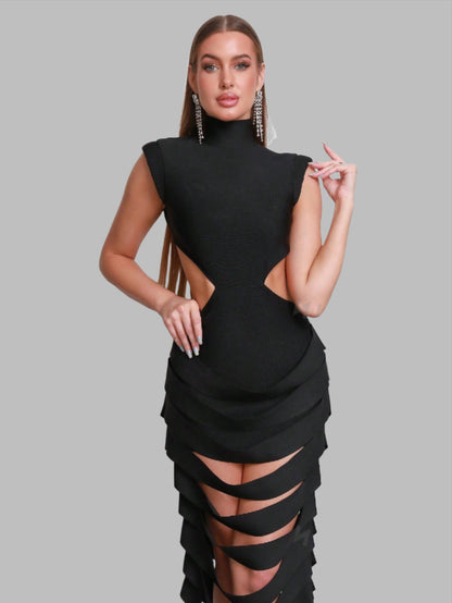 LLstyle Women's Hollow Out Backless Bandage Bodycon Dress
