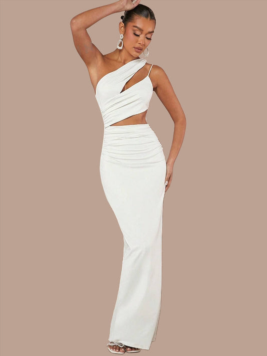 LLstyle Haute One Shoulder Cut Out Ruched Dress