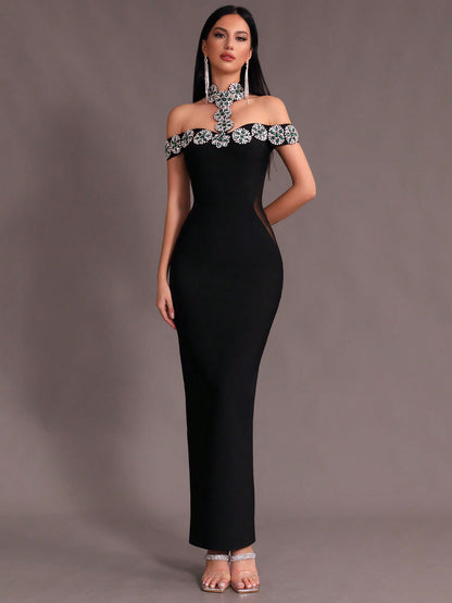 LLstyle Women's New Pink Open Shoulder Dress