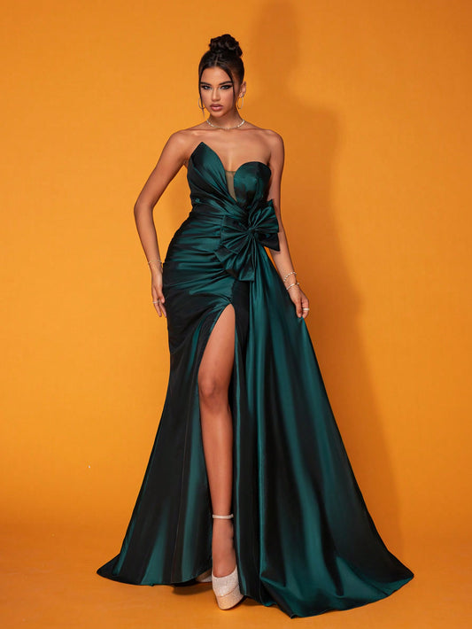 LLstyle Long Sexy Dress With Bow Detail Decoration