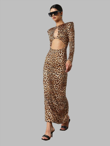 LLstyle Leopard Cut Out Dress