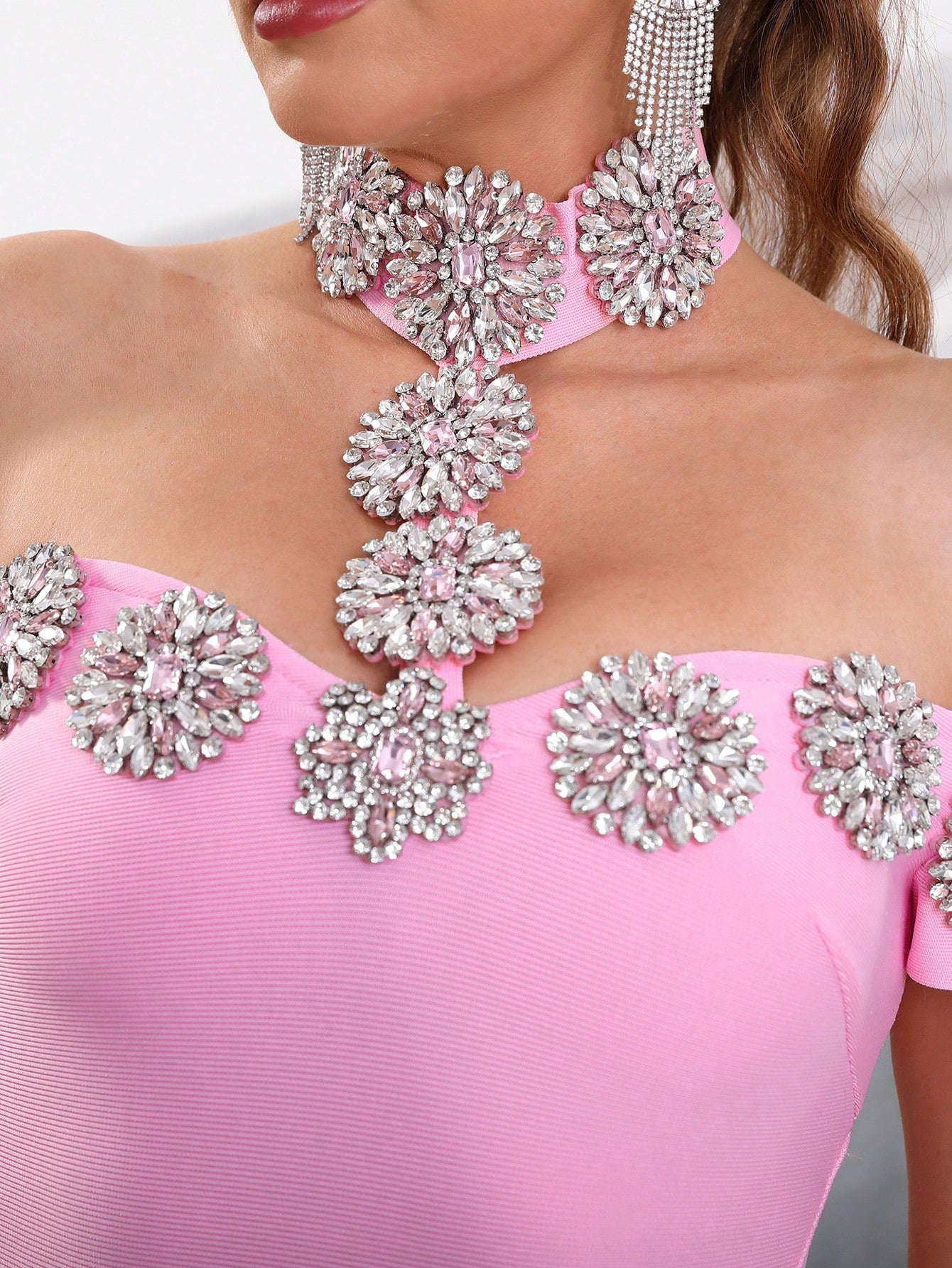 LLstyle Women's New Pink Open Shoulder Dress