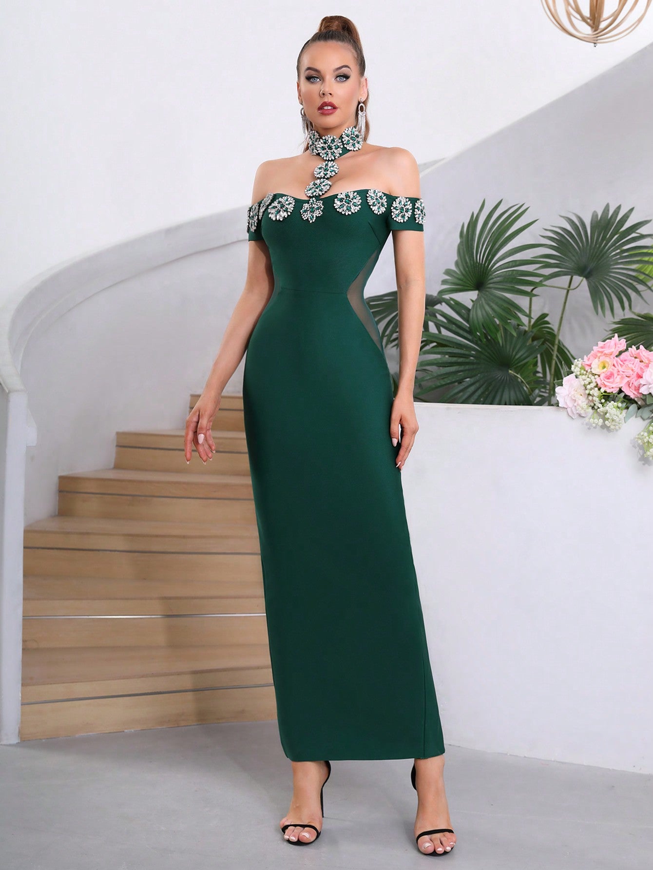 LLstyle Women's New Pink Open Shoulder Dress