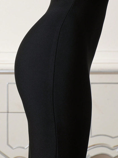 LLstyle Bandage Dress With Yellow Flower