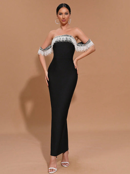 LLstyle Sexy Strapless Long Dress