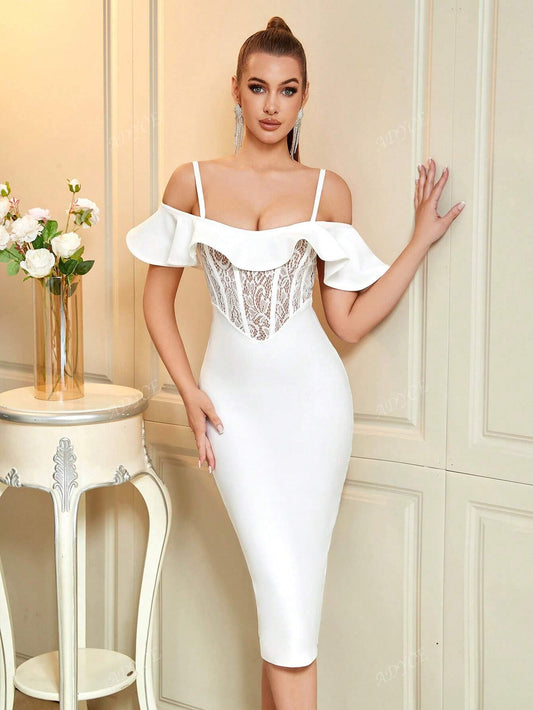 LLStyle White Spaghetti Strap Midi Dress