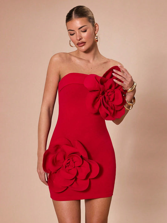 LLstyle Women's Sleeveless Solid Red Mini Dress